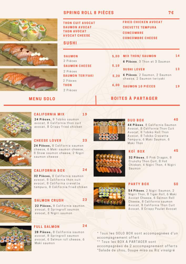 KOÏ SUSHI - DRAGON D’OR - Menu Image 2
